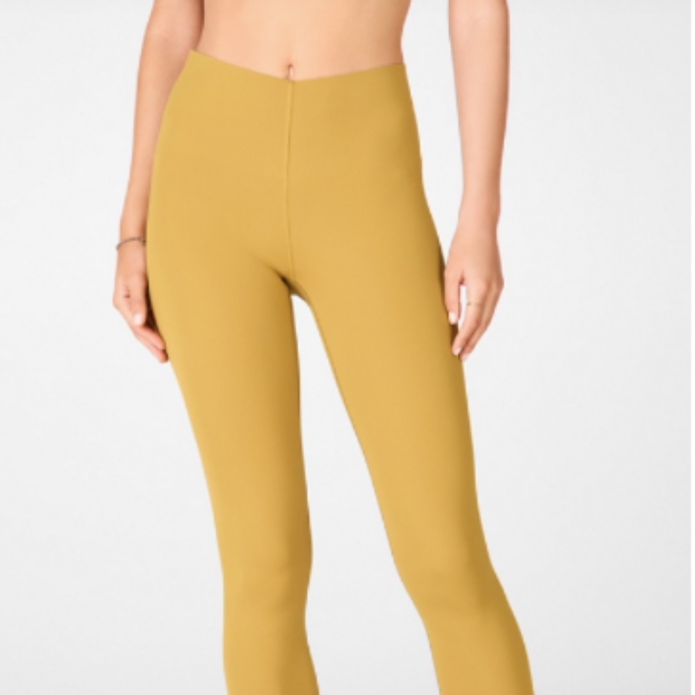PureLuxe Fabletics High Waisted Minimal Legging Gold Olive